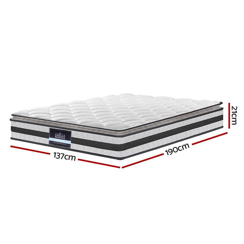 Double Package | Coogee Bed Black & Normay Series Pillow Top Mattress (Medium Firm) - Bedzy Australia - Furniture > Bedroom
