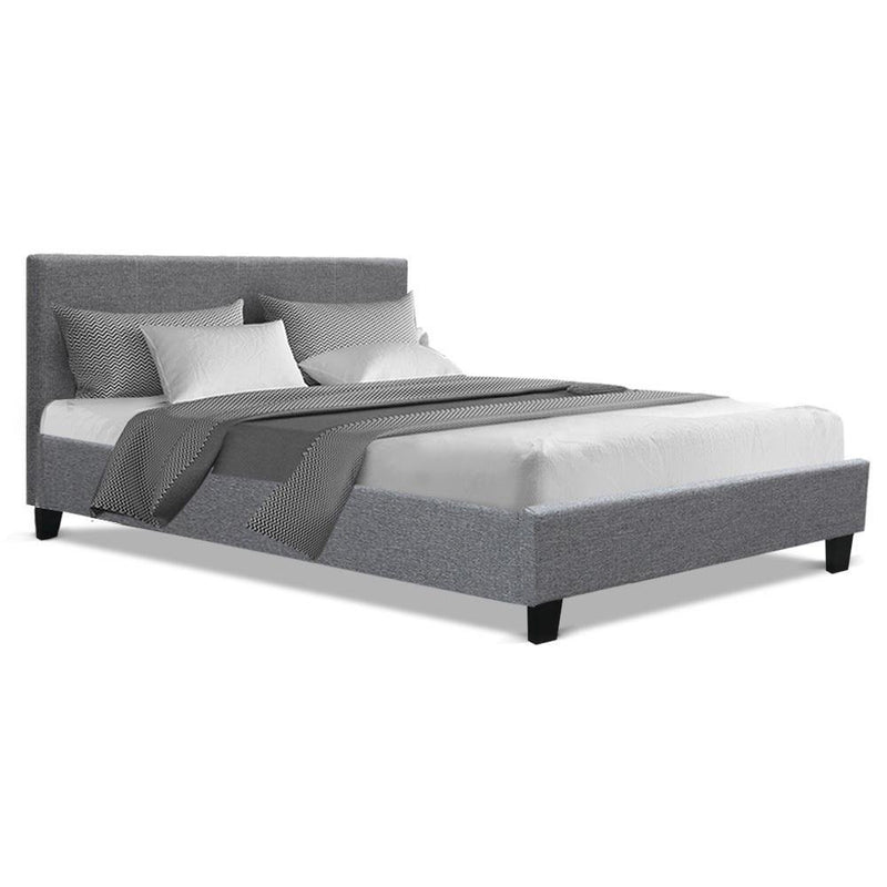 Double Package | Coogee Bed Grey & Normay Series Pillow Top Mattress (Medium Firm) - Bedzy Australia - Furniture > Bedroom