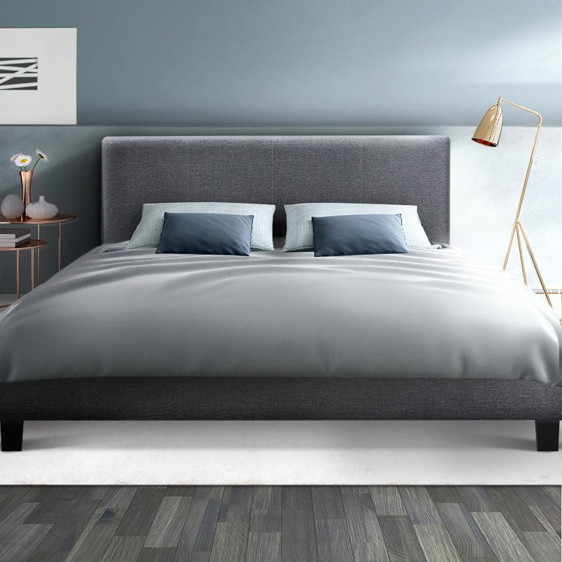 Double Package | Coogee Bed Grey & Normay Series Pillow Top Mattress (Medium Firm) - Bedzy Australia - Furniture > Bedroom