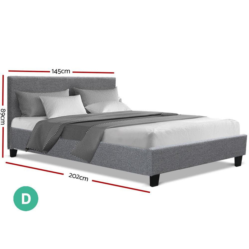 Double Package | Coogee Bed Grey & Normay Series Pillow Top Mattress (Medium Firm) - Bedzy Australia - Furniture > Bedroom