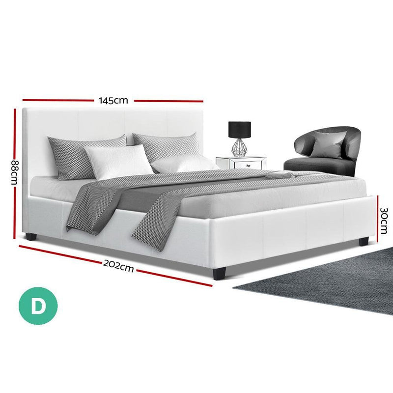 Double Package | Coogee Bed White & Normay Series Pillow Top Mattress (Medium Firm) - Bedzy Australia - Furniture > Bedroom