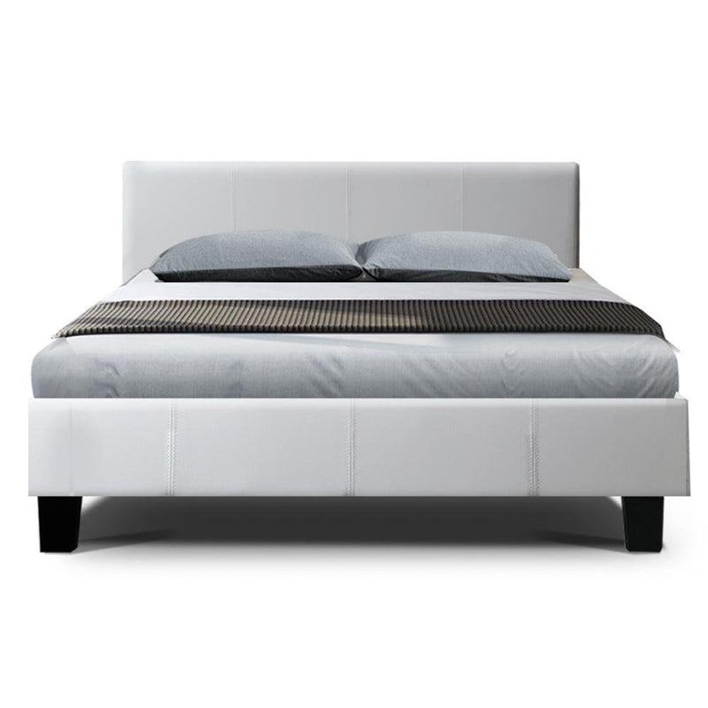 Double Package | Coogee Bed White & Normay Series Pillow Top Mattress (Medium Firm) - Bedzy Australia