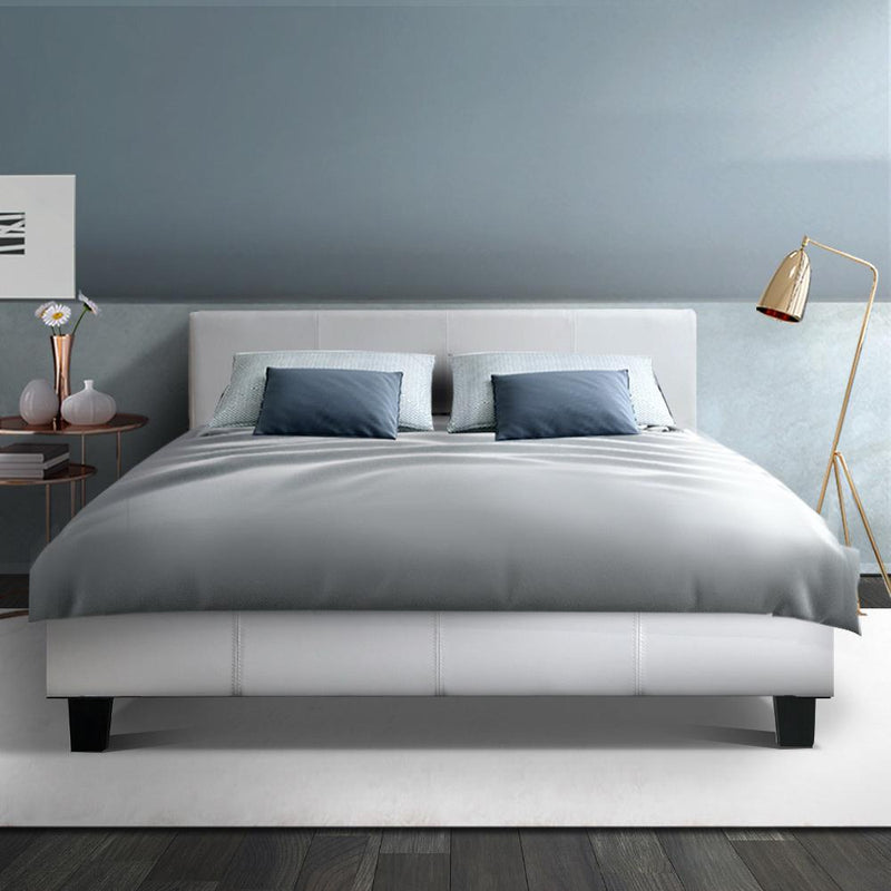 Double Package | Coogee Bed White & Normay Series Pillow Top Mattress (Medium Firm) - Bedzy Australia