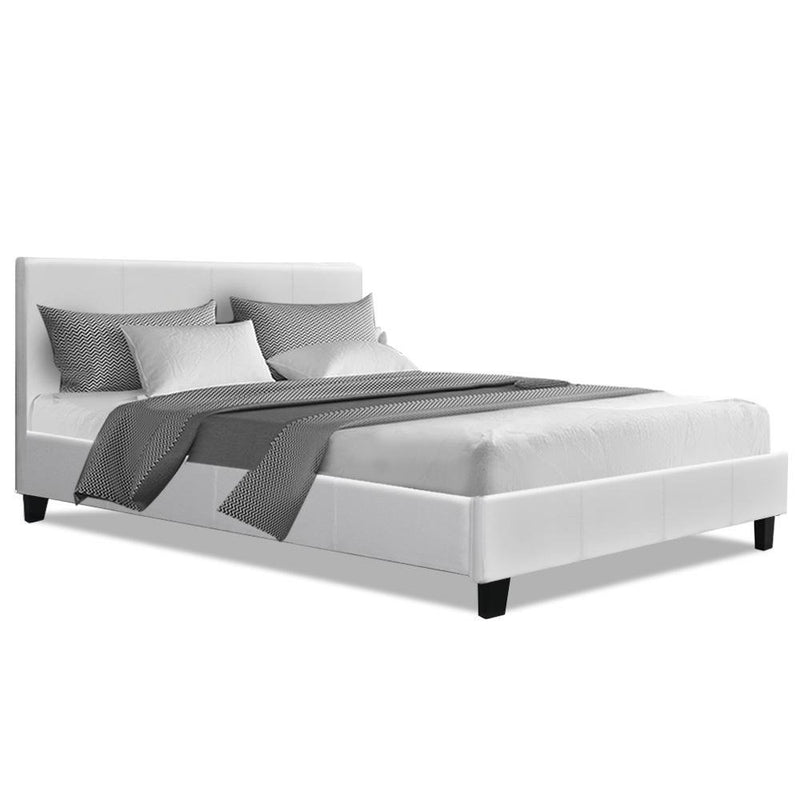Double Package | Coogee Bed White & Normay Series Pillow Top Mattress (Medium Firm) - Bedzy Australia - Furniture > Bedroom