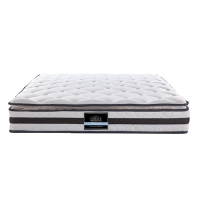 Double Package | Gibson Bed White & Normay Series Pillow Top Mattress (Medium Firm) - Bedzy Australia