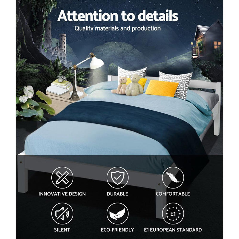 Double Package | Gibson Bed White & Normay Series Pillow Top Mattress (Medium Firm) - Bedzy Australia