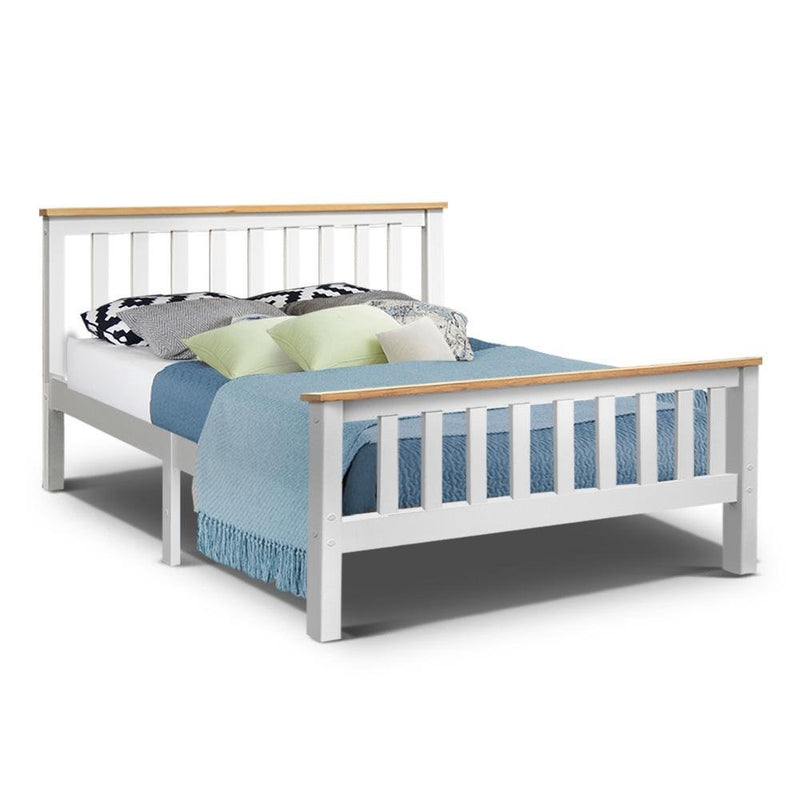 Double Package | Kewarra Bed White & Normay Series Pillow Top Mattress (Medium Firm) - Bedzy Australia - Furniture > Bedroom
