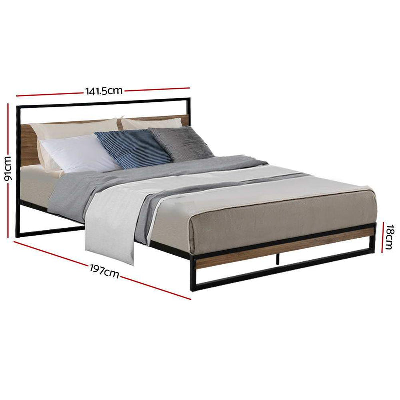 Double Package | Stockton Bed & Normay Series Pillow Top Mattress (Medium Firm) - Bedzy Australia - Furniture > Bedroom