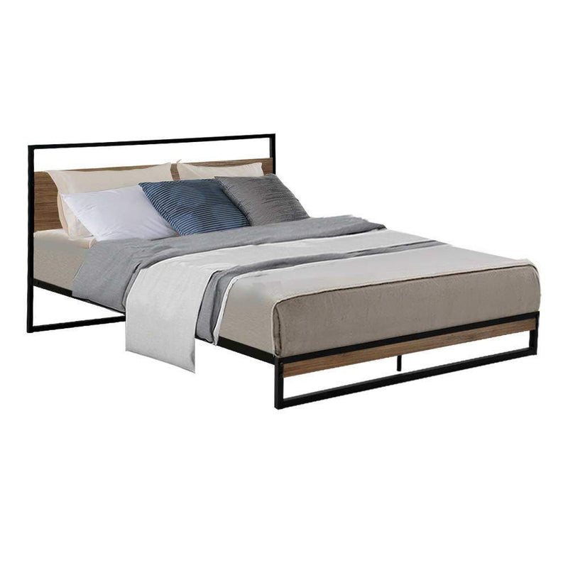 Double Package | Stockton Bed & Normay Series Pillow Top Mattress (Medium Firm) - Bedzy Australia - Furniture > Bedroom