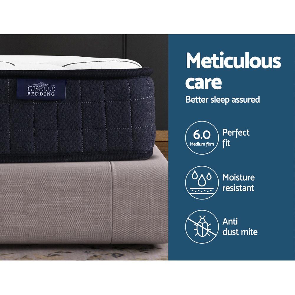 Double Package | Tarcoola Bed Beige & Glay Bonnell Spring Mattress (Medium Firm) - Bedzy Australia