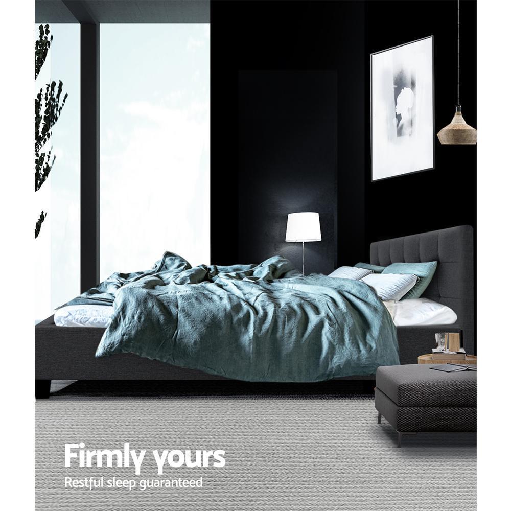 Double Package | Tarcoola Bed Beige & Glay Bonnell Spring Mattress (Medium Firm) - Bedzy Australia
