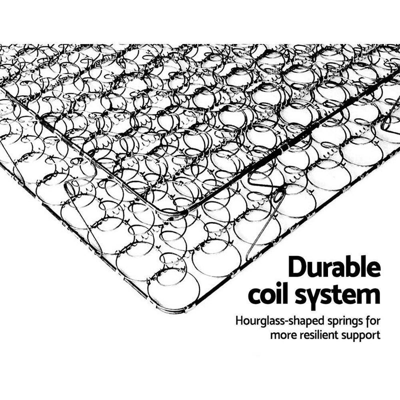 Double Package | Ted Metal Bed Black & Glay Bonnell Spring Mattress (Medium Firm) - Bedzy Australia