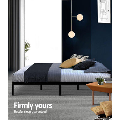 Double Package | Ted Metal Bed Black & Glay Bonnell Spring Mattress (Medium Firm) - Bedzy Australia
