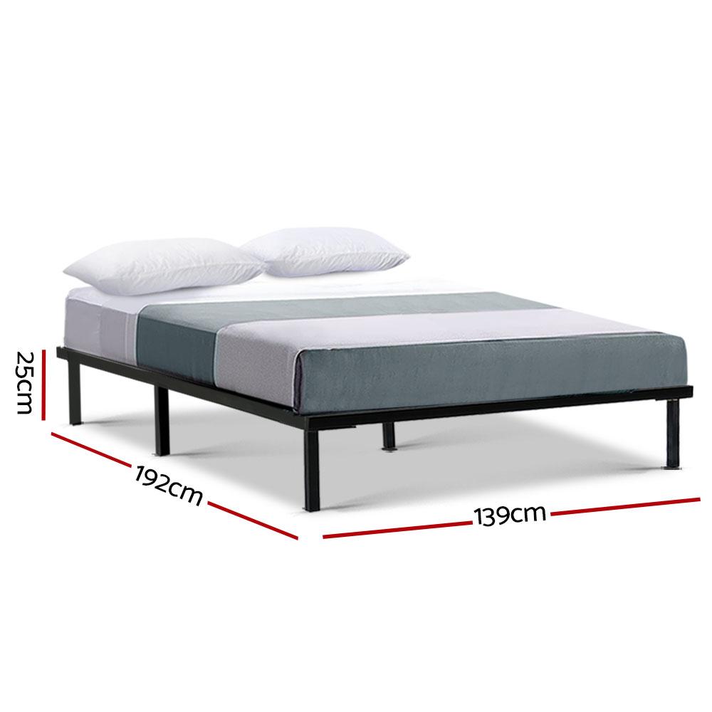 Double Package | Ted Metal Bed Black & Glay Bonnell Spring Mattress (Medium Firm) - Bedzy Australia