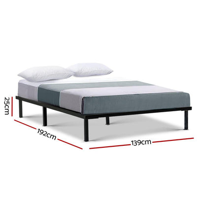 Double Package | Ted Metal Bed Black & Glay Bonnell Spring Mattress (Medium Firm) - Bedzy Australia