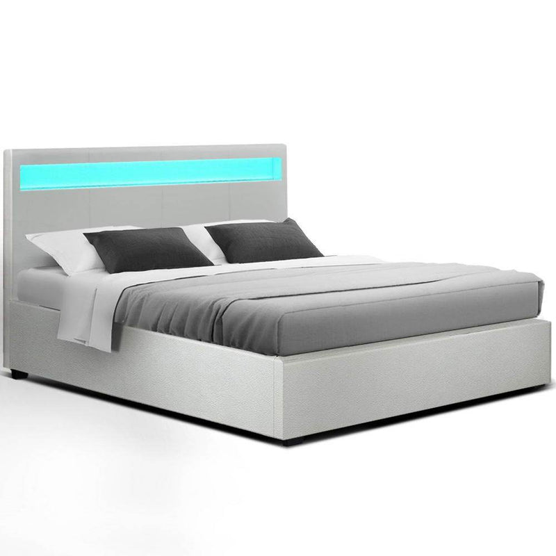 Double Package | Wanda LED Bed White & Normay Series Pillow Top Mattress (Medium Firm) - Bedzy Australia - Furniture > Bedroom