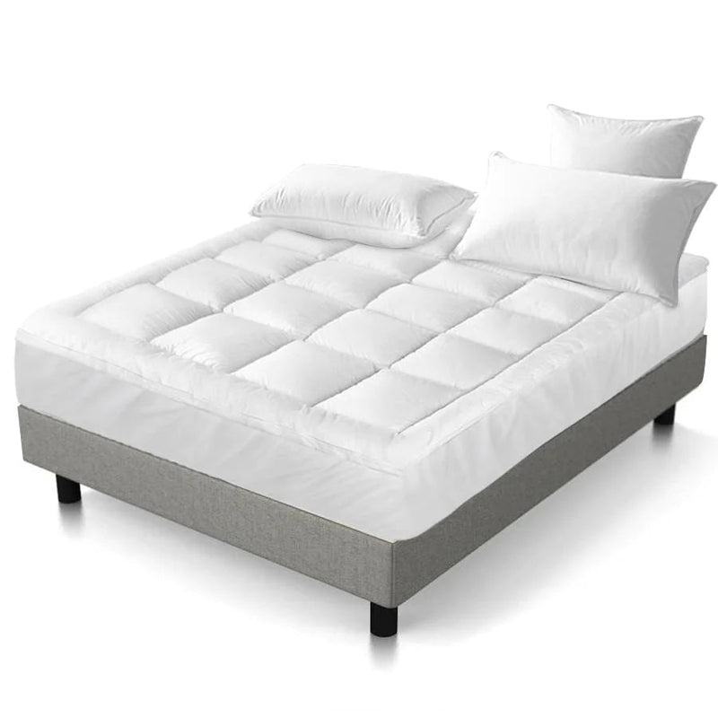 Double Premium Package | Altona Bed Grey, Luna Series Euro Top Mattress (Medium Firm) & Bamboo Mattress Topper! - Bedzy Australia (ABN 18 642 972 209) - Cheap affordable bedroom furniture shop near me Australia