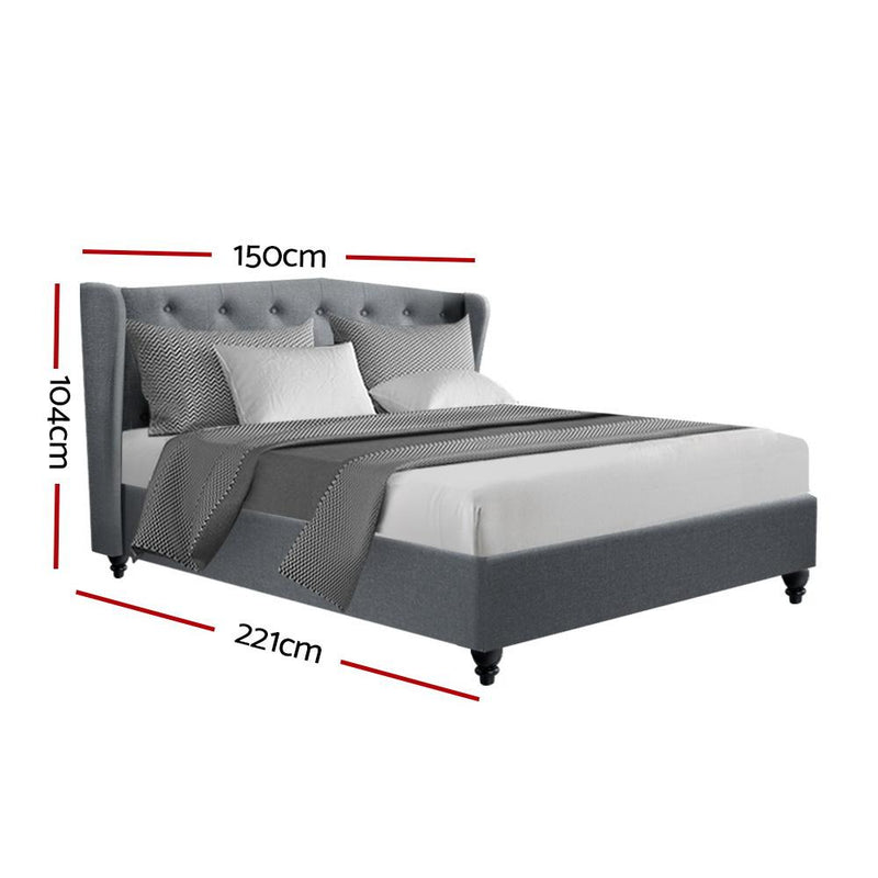 Double Premium Package | Altona Bed Grey, Luna Series Euro Top Mattress (Medium Firm) & Bamboo Mattress Topper! - Bedzy Australia (ABN 18 642 972 209) - Cheap affordable bedroom furniture shop near me Australia