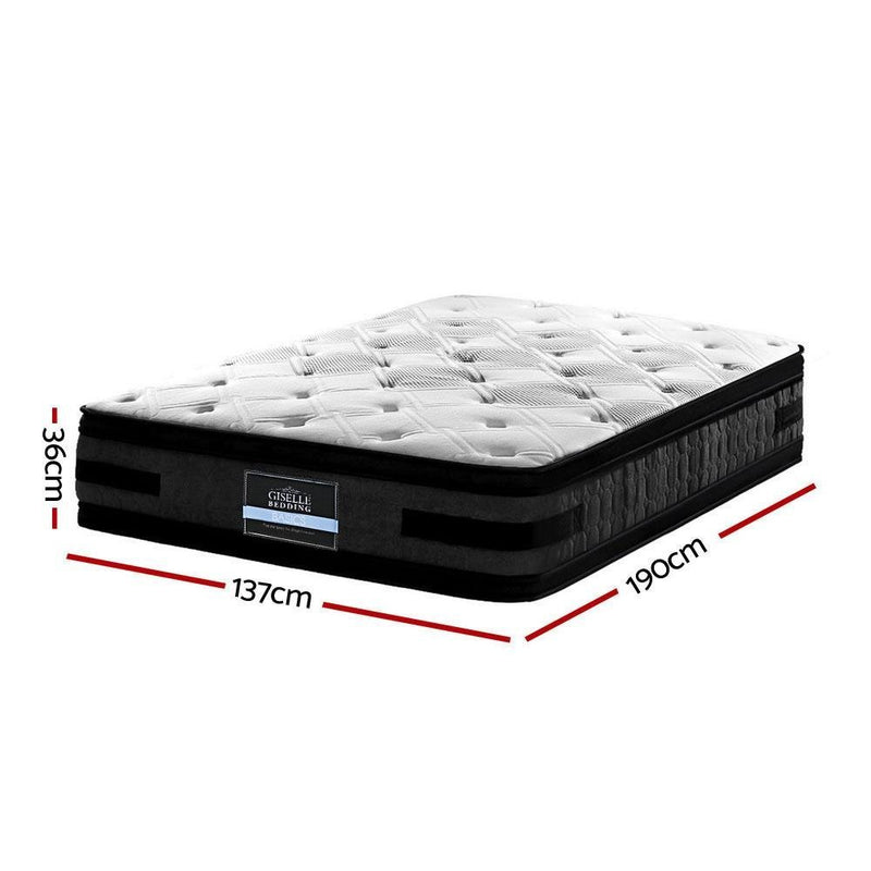 Double Premium Package | Henley LED Bed Black, Luna Series Euro Top Mattress (Medium Firm) & Bamboo Mattress Topper! - Bedzy Australia