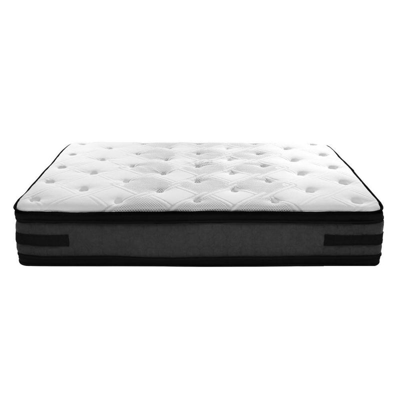 Double Premium Package | Henley LED Bed Black, Luna Series Euro Top Mattress (Medium Firm) & Bamboo Mattress Topper! - Bedzy Australia