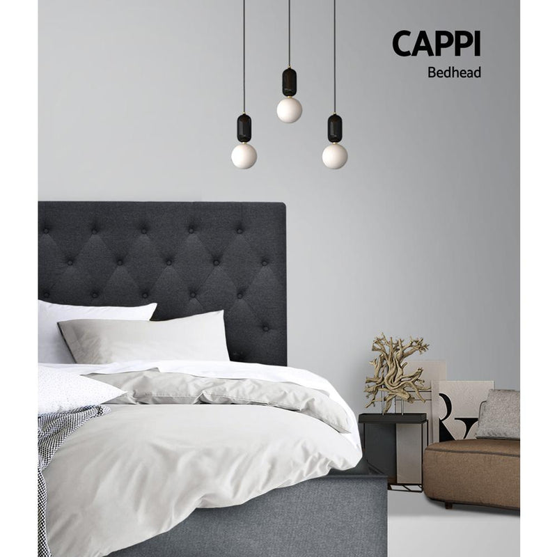 Double Size | Cappi Bed Headboard (Charcoal) - Bedzy Australia