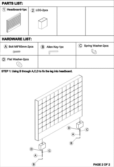 Double Size | Cilantro Headboard (Beige) - Bedzy Australia