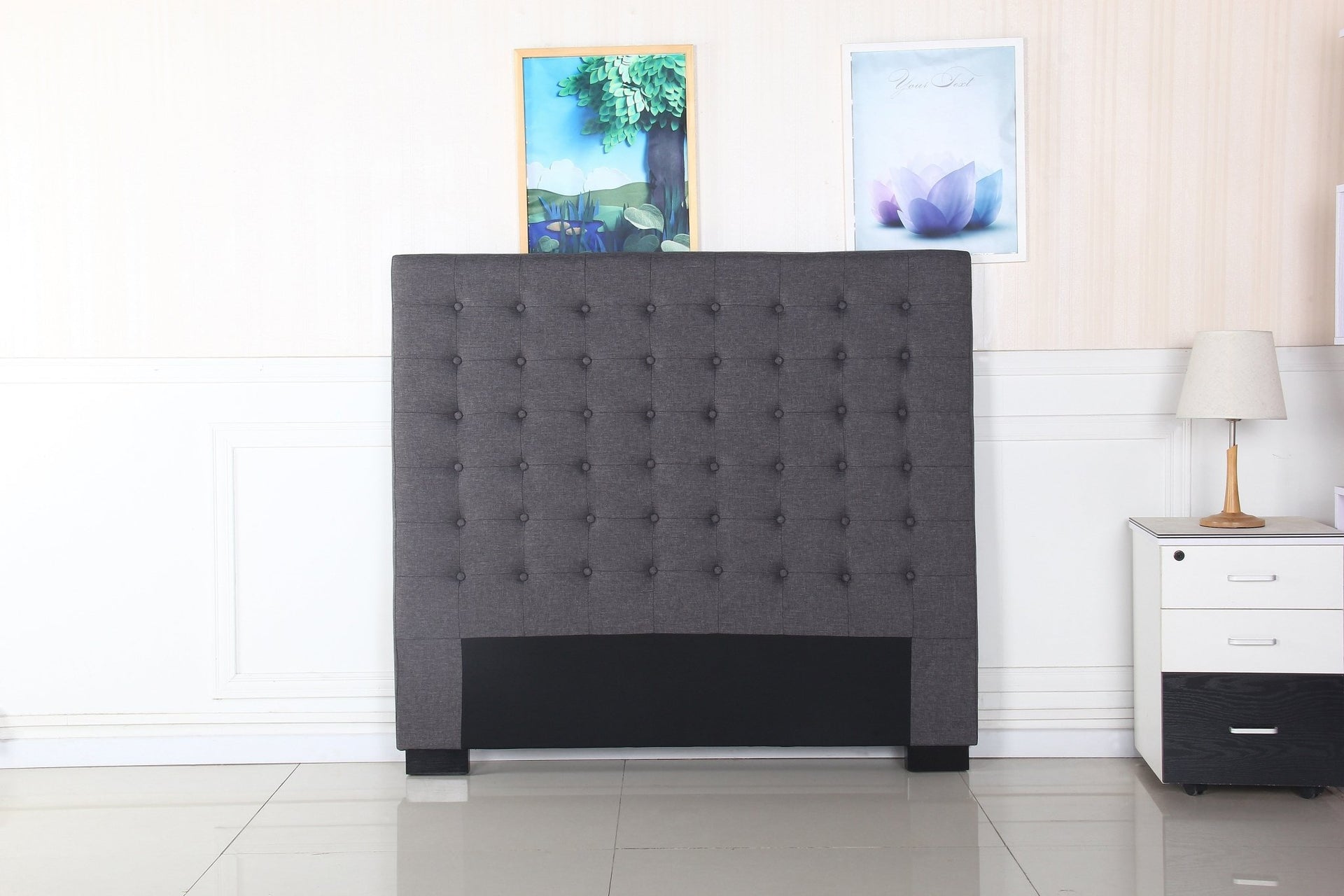 Double Size | Cilantro Headboard (Charcoal) - Bedzy Australia