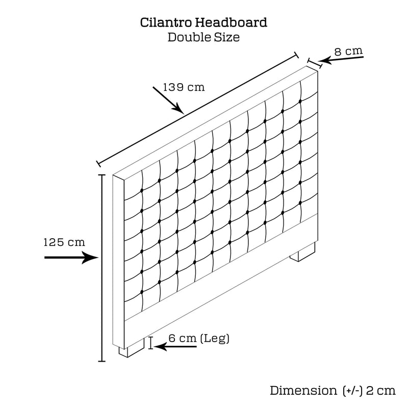Double Size | Cilantro Headboard (Charcoal) - Bedzy Australia