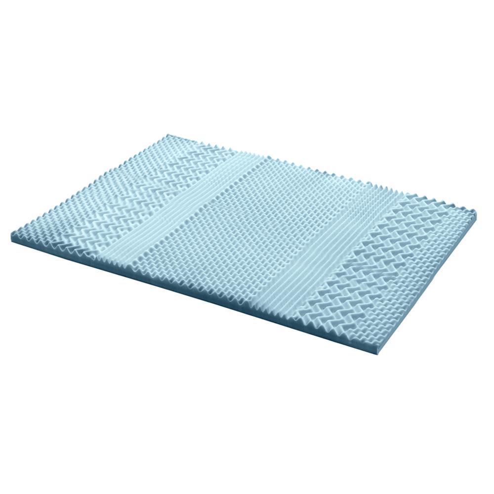 Double Size | Cool Gel 7-zone Memory Foam Mattress Topper w/Bamboo Cover 5cm - Bedzy Australia