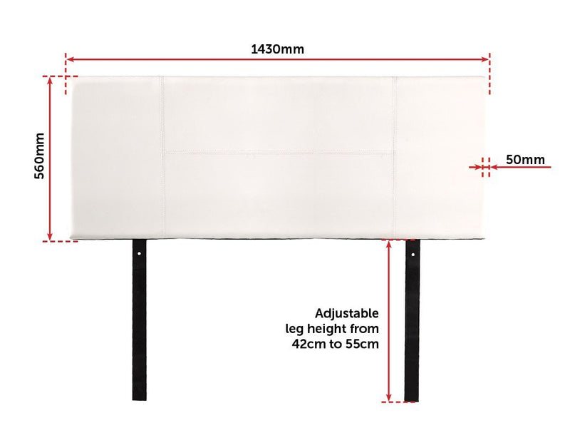 Double Size | PU Leather Bed Headboard Bedhead (White) - Bedzy Australia (ABN 18 642 972 209) - Cheap affordable bedroom furniture shop near me Australia
