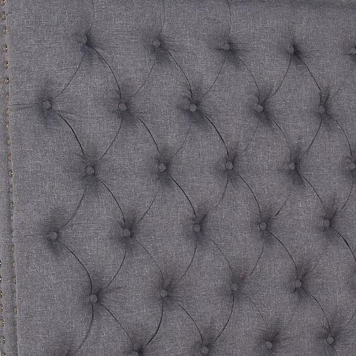 Bed Head Double Size French Provincial Headboard Upholsterd Fabric Charcoal - Bedzy Australia
