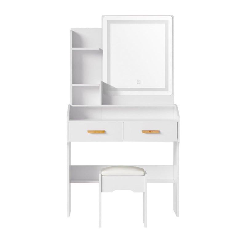 Doris LED Dressing Table Makeup Mirror with Stool Set White - Bedzy Australia (ABN 18 642 972 209) - Furniture > Bedroom - Cheap affordable bedroom furniture shop near me Australia