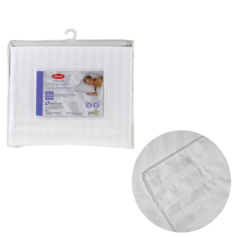 Easyrest 400TC Cotton Sateen Twin Pack Standard Pillow Protectors - Bedzy Australia (ABN 18 642 972 209) - Home & Garden > Decor
