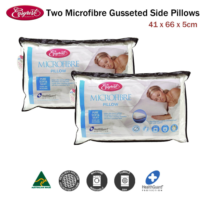 Easyrest Two Microfibre Standard Gusseted Pillows - Home & Garden > Bedding - Bedzy Australia