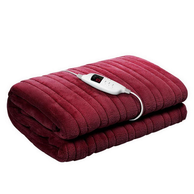 Electric Throw Blanket - Burgundy - Bedzy Australia (ABN 18 642 972 209) - Cheap affordable bedroom furniture shop near me Australia