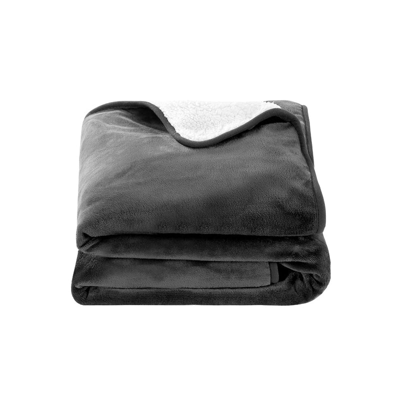 Electric Throw Rug Heated Blanket Washable Snuggle Flannel Winter Grey - Home & Garden > Bedding - Bedzy Australia