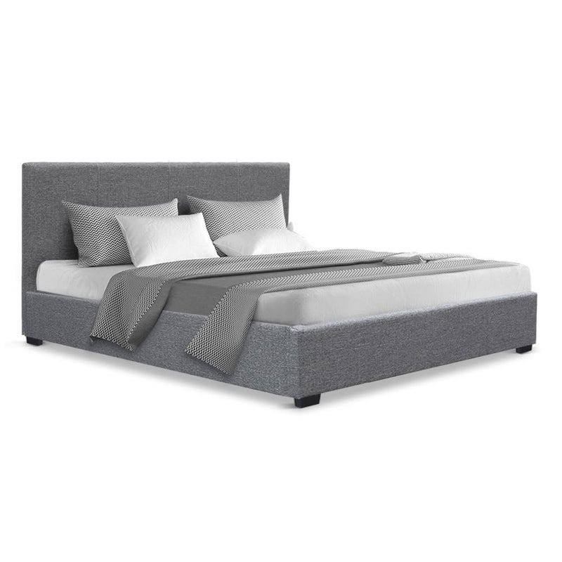 Elwood Storage Double Bed Frame Grey - Bedzy Australia