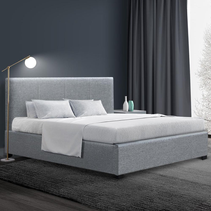 Elwood Storage Queen Bed Frame Grey - Bedzy Australia - Furniture > Bedroom