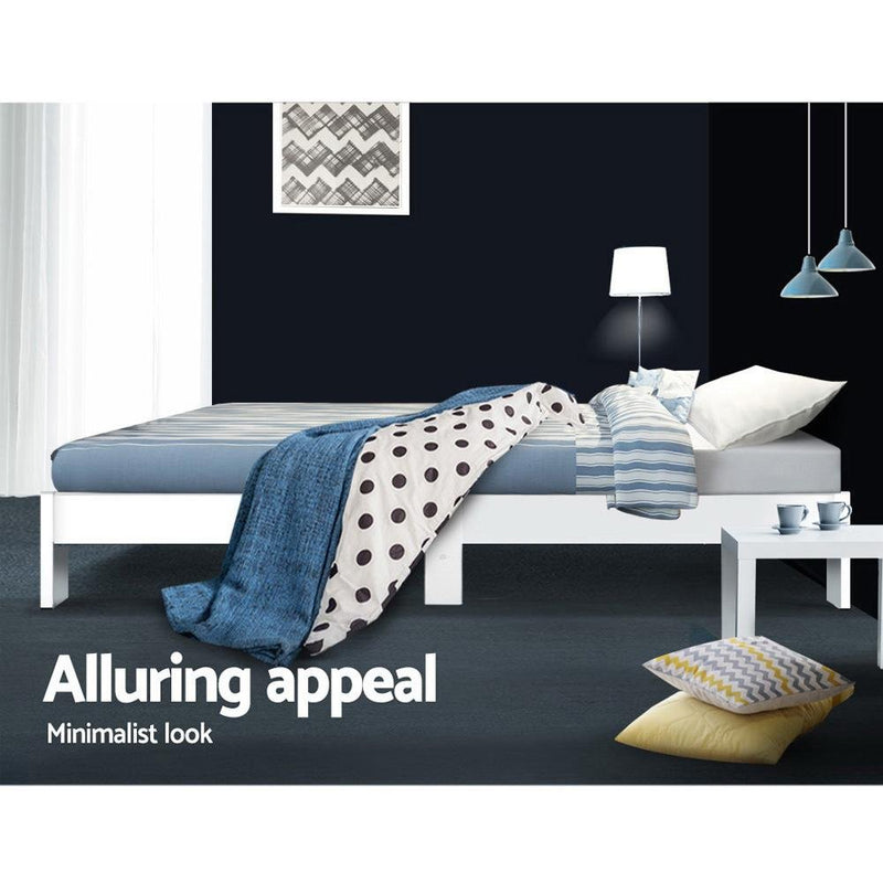 Fairy Wooden King Single Bed Frame White - Bedzy Australia - Furniture > Bedroom