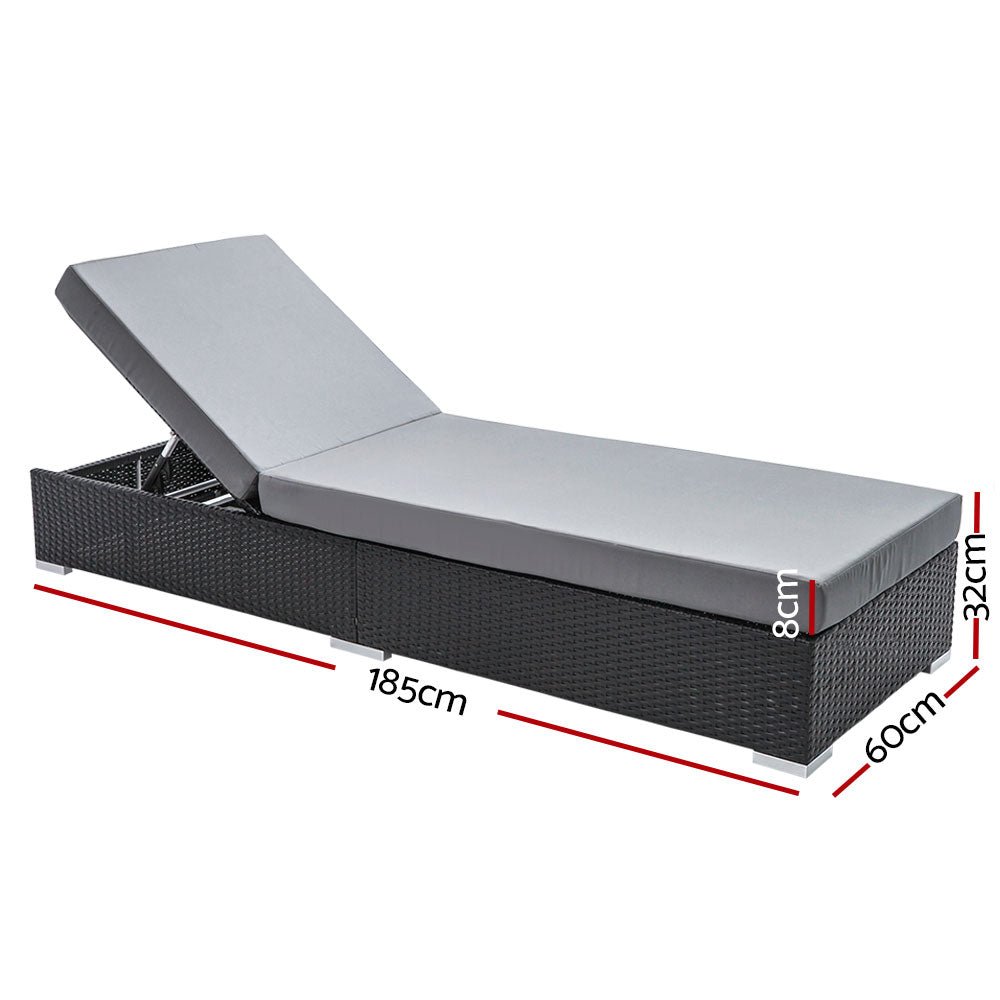 Finnley Outdoor Sun Lounge - Interchangeable colours: Beige, Grey, Red - Furniture > Outdoor - Bedzy Australia