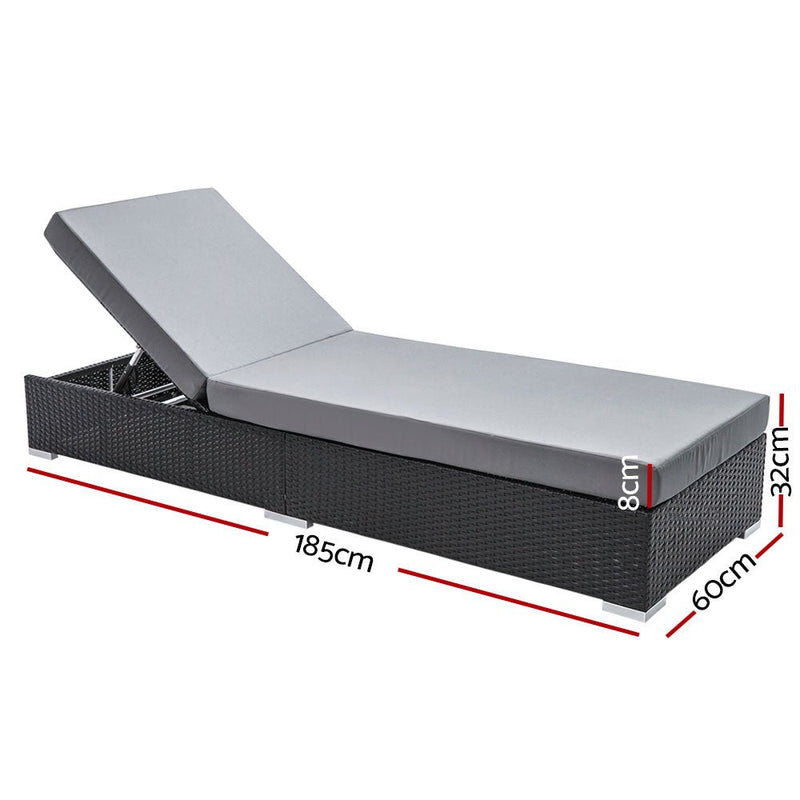 Finnley Outdoor Sun Lounge - Interchangeable colours: Beige, Grey, Red - Furniture > Outdoor - Bedzy Australia