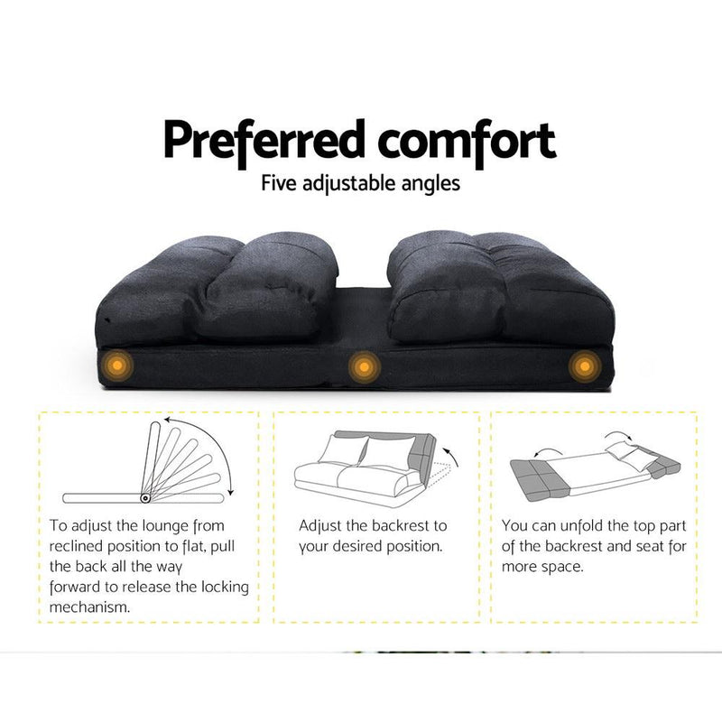 Folding Lounge Sofa Bed Floor Recliner - Bedzy Australia