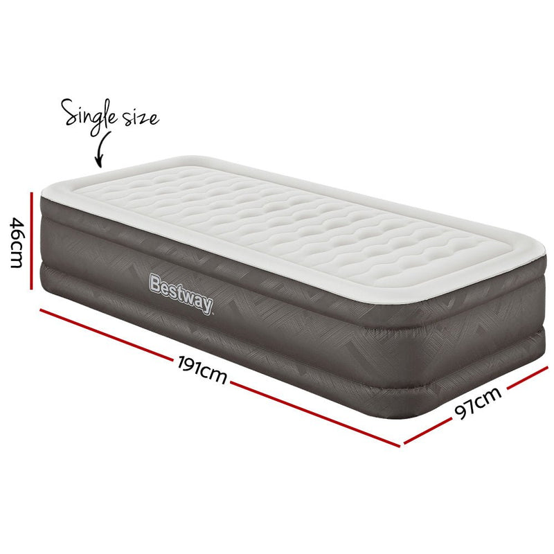 46 CM Thickness Fortech™ Air Bed Inflatable Mattress with Built in Pump - Single Size - Outdoor > Camping - Bedzy Australia