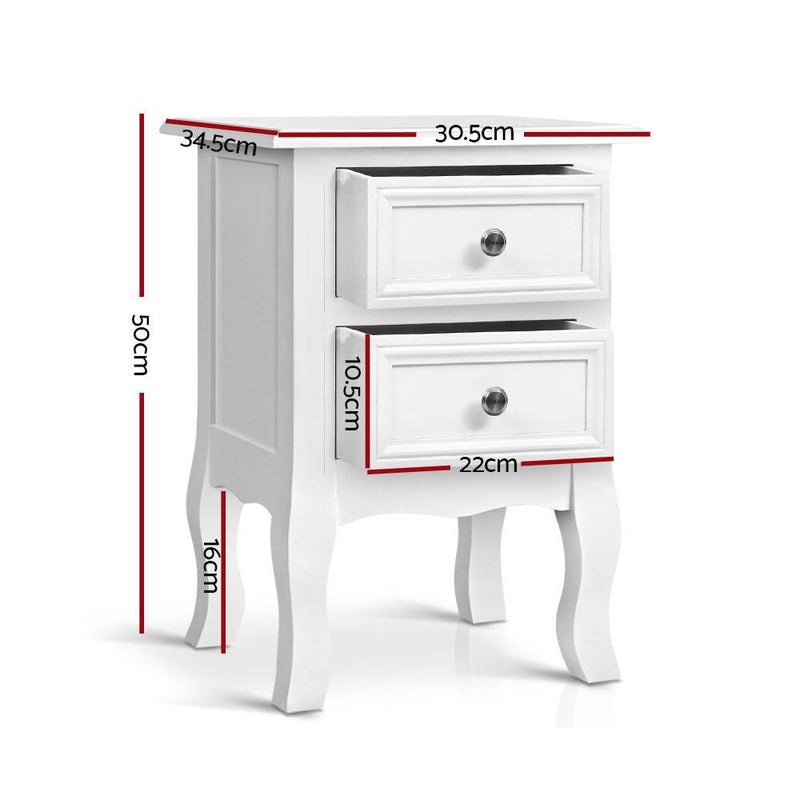 French Provincial Bedside Table White - Bedzy Australia (ABN 18 642 972 209) - Cheap affordable bedroom furniture shop near me Australia