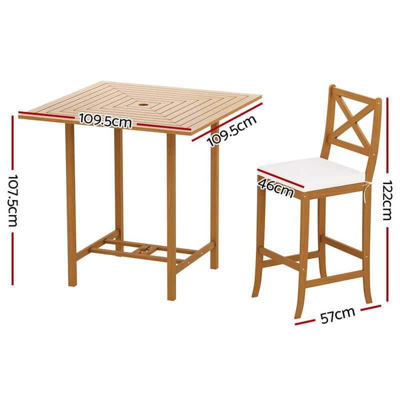 Gardeon Outdoor Bar Table 6 Chairs Stools Set Patio Dining Furniture Acacia Wood - Bedzy Australia (ABN 18 642 972 209) - Furniture > Outdoor