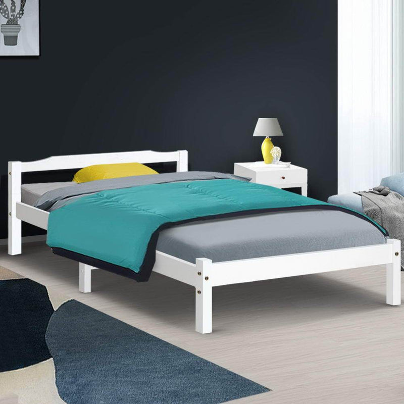 Gibson Wooden Single Bed Frame White - Bedzy Australia (ABN 18 642 972 209) - Cheap affordable bedroom furniture shop near me Australia
