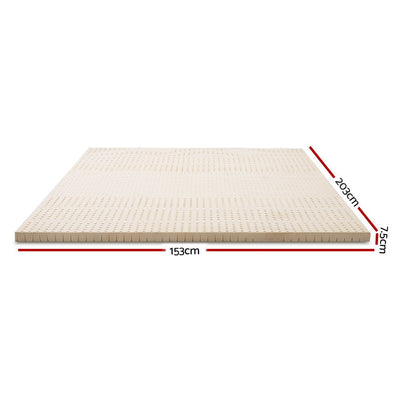7 Zone Latex Mattress Topper Underlay 7.5cm Queen Mat Pad Cover - Home & Garden > Bedding - Bedzy Australia
