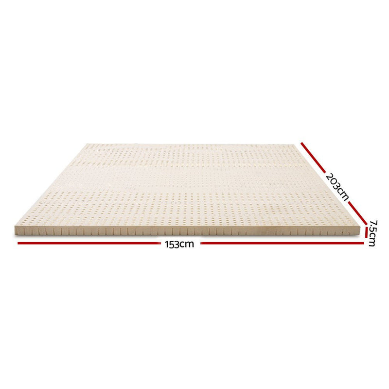 Giselle Bedding 7 Zone Latex Mattress Topper Underlay 7.5cm Queen Mat Pad Cover - Bedzy Australia (ABN 18 642 972 209) - Home & Garden > Bedding