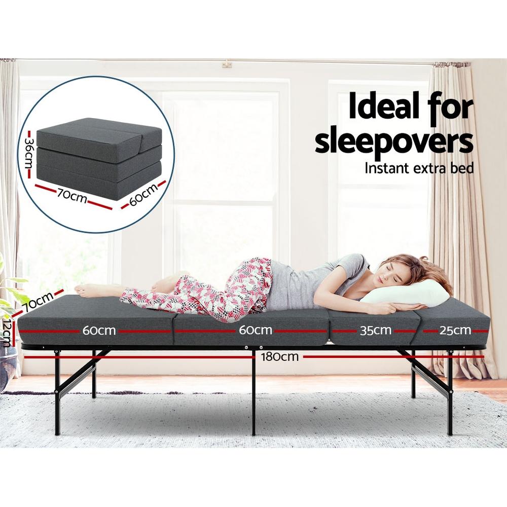 Folding Mattress Foldable Portable Bed Floor Mat Camping Pad - Bedzy Australia