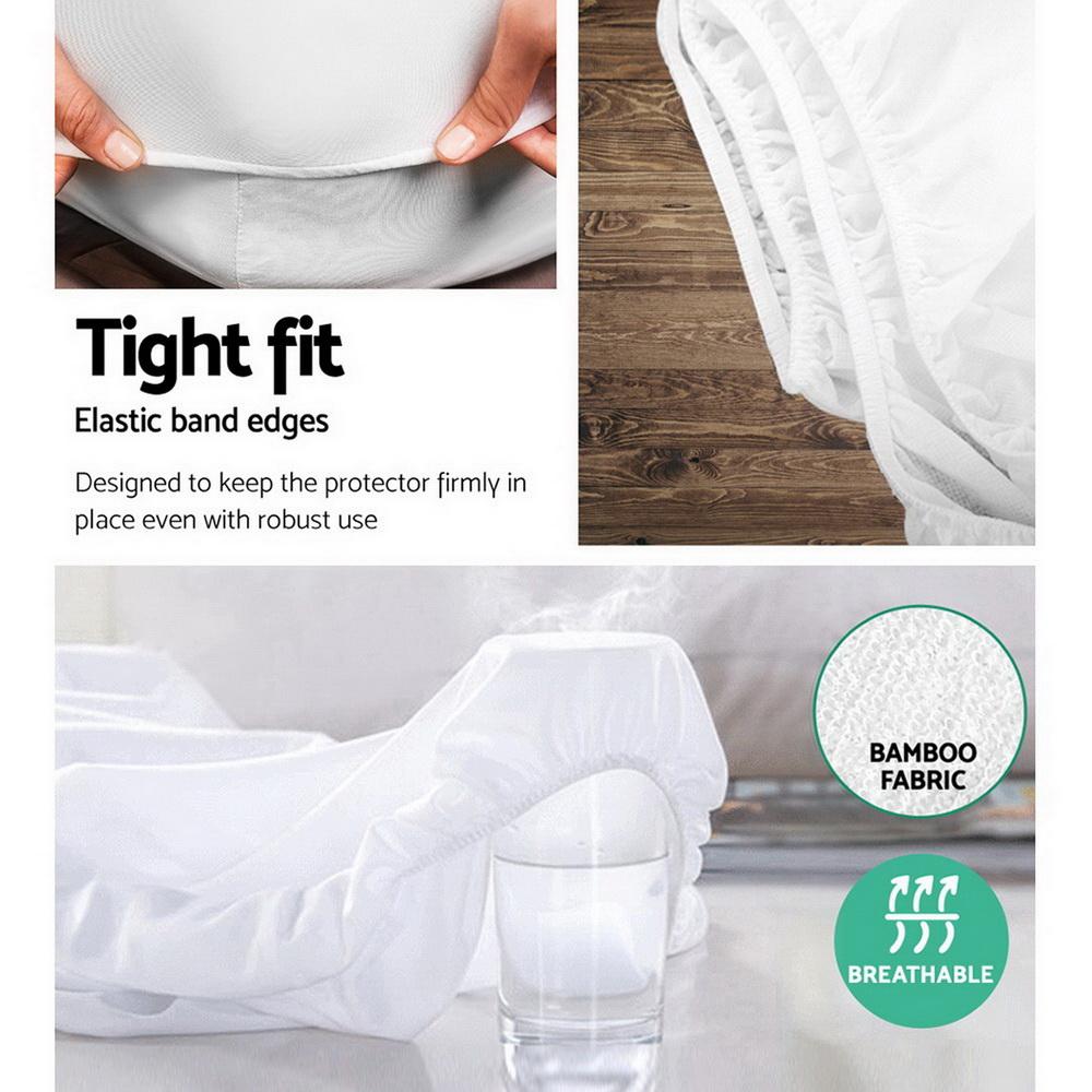King Single Size Waterproof Bamboo Mattress Protector - Bedzy Australia
